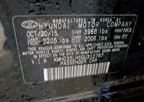 2016 Hyundai Elantra Gt z USA, uszkodzony, nr VIN KMHD35LH5GU312787